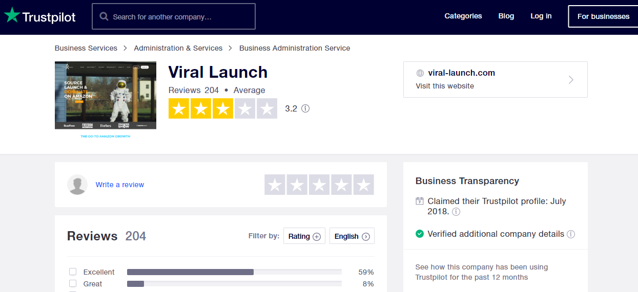 Viral Launch Trust Pilot Reviews