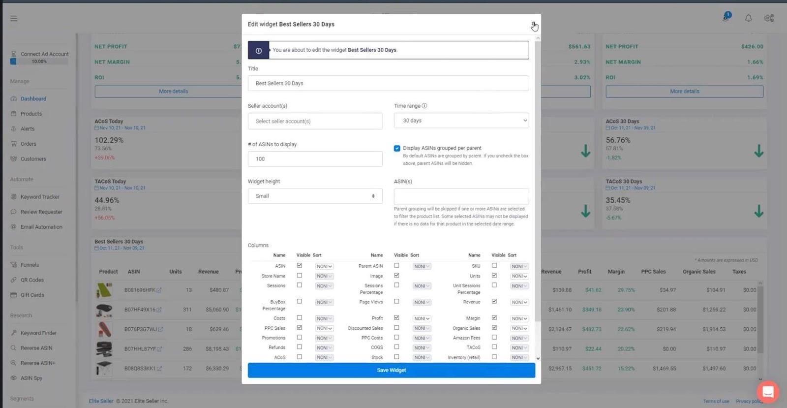 Amazon Seller dashboard alerts and metrics