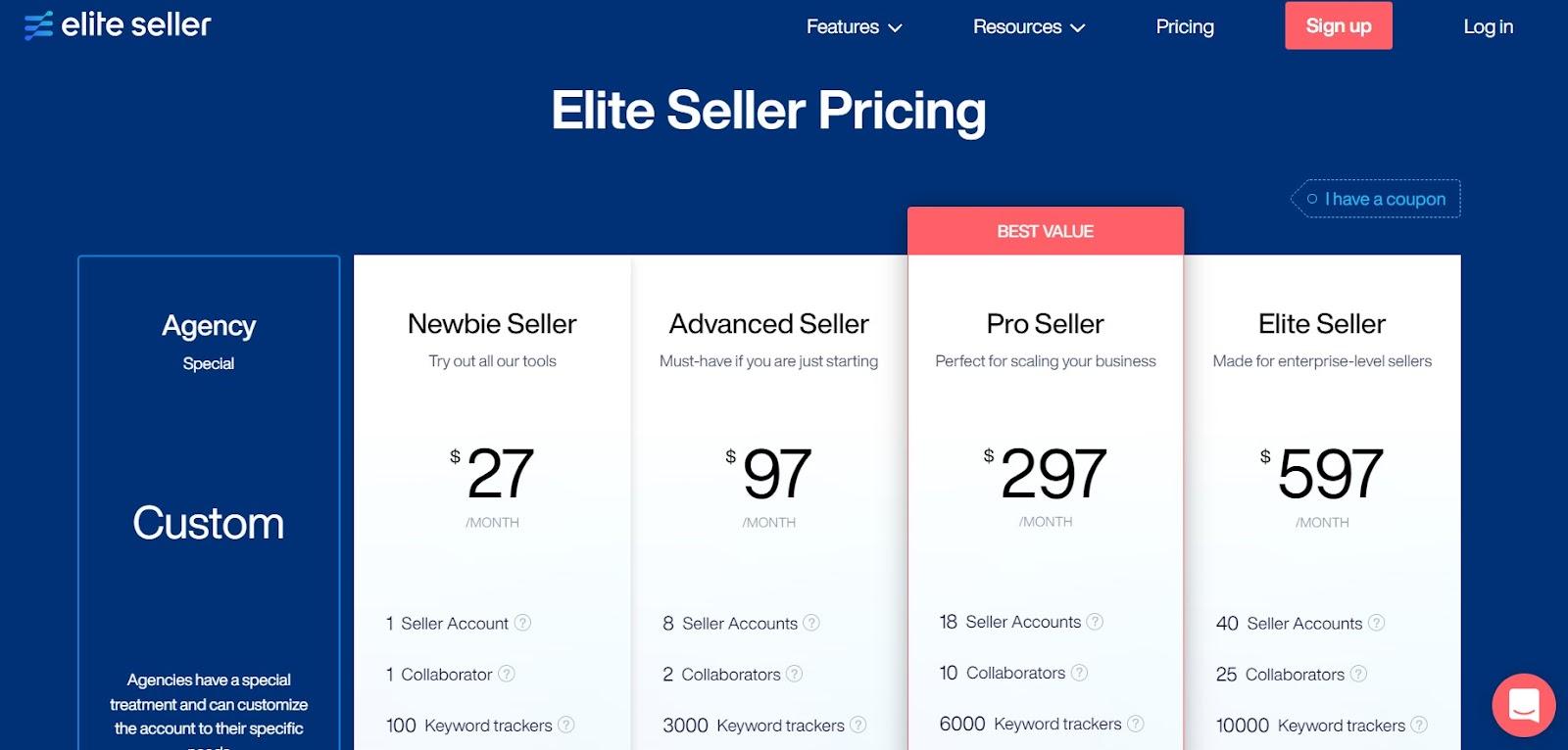 Elite Seller Pricing